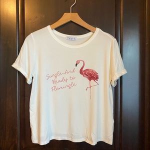 {Azure} pink flamingo graphic tee